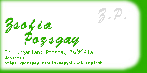 zsofia pozsgay business card